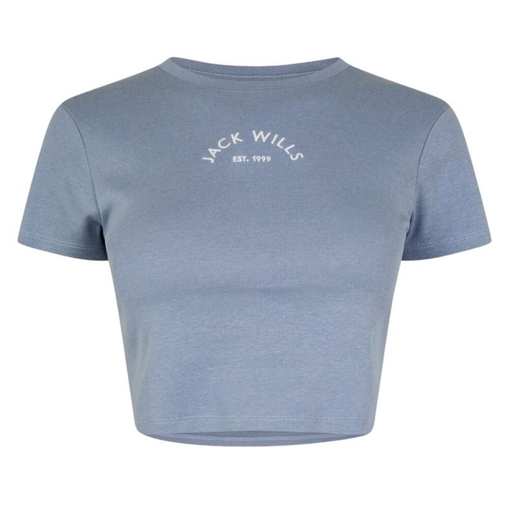 Jack Wills Womens/Ladies 1 Cotton Crop T-Shirt / Periwinkle